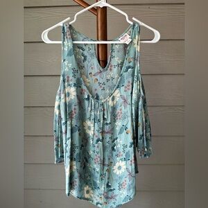 Mossimo Cold Shoulder Floral Blouse